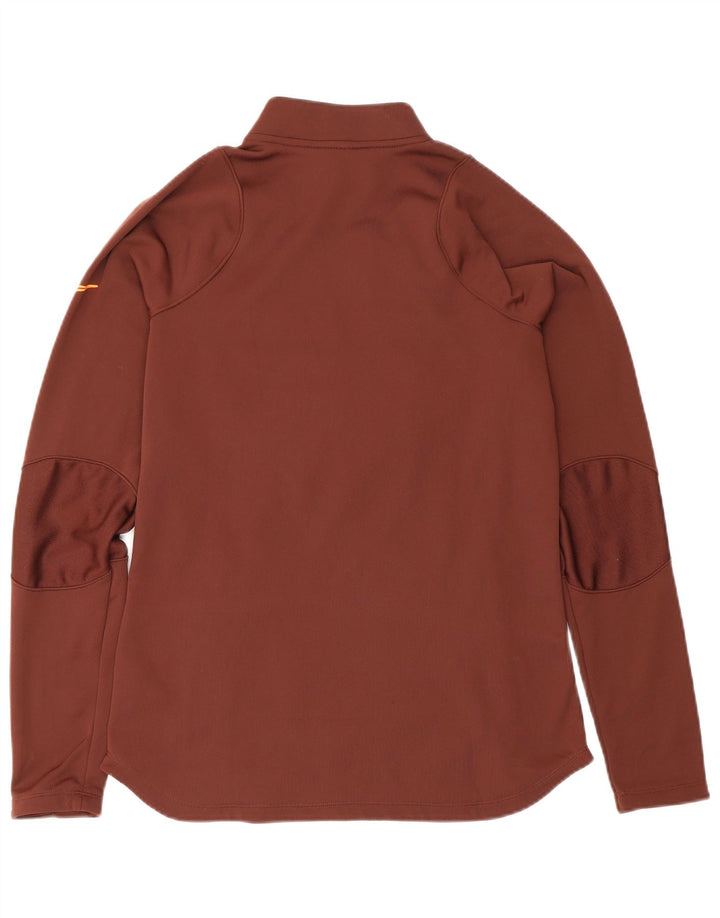 Pulôver Nike feminino Therma-Fit com gola e zíper Top de treino UK 10 pequeno marrom