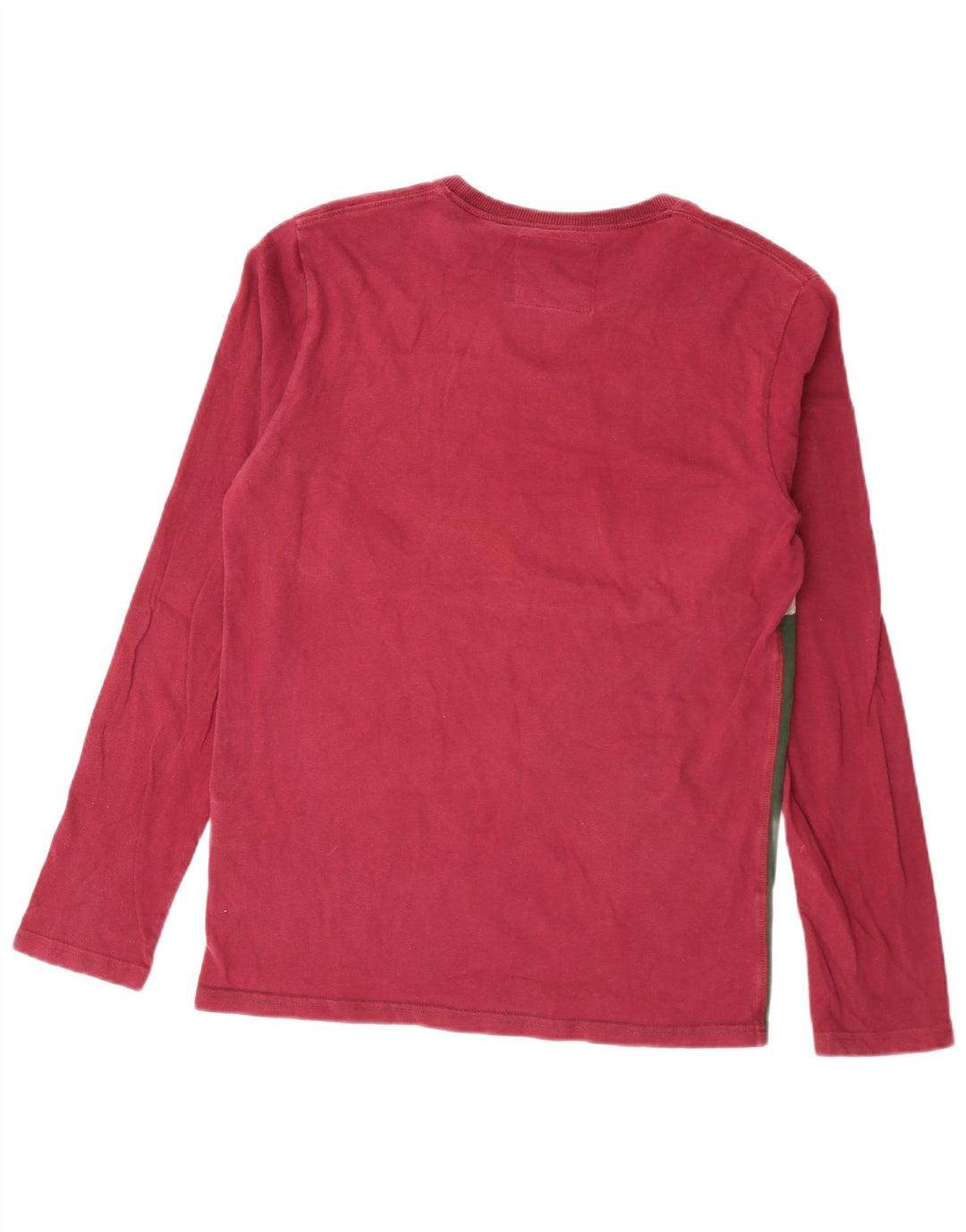 Top gráfico masculino Superdry manga comprida médio vermelho algodão colorblock