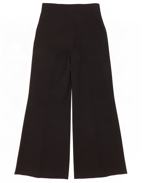 Calça feminina vintage de perna larga W26 L27 lã preta