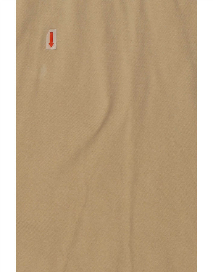 Pulôver militar vintage masculino de manga curta camisa grande bege