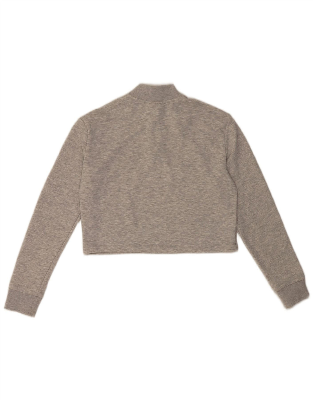 Puma Womens Crop Graphic Moletom Jumper UK 10 Small Grey Colourblock