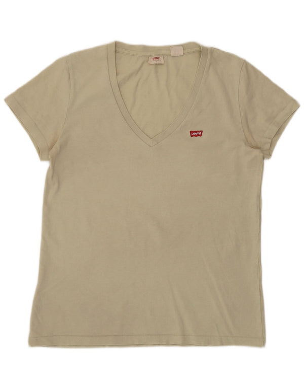 Camiseta feminina Levi's Top UK 10 pequena bege
