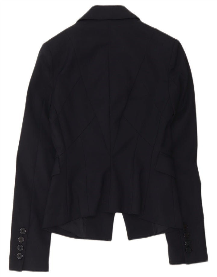 Jaqueta blazer feminina de 2 botões Elisabetta Franchi IT 42 azul marinho médio