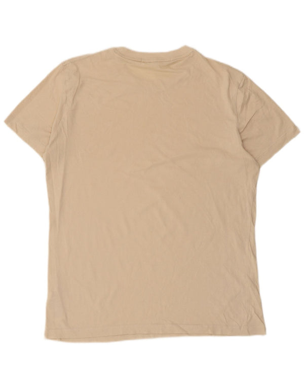 Camiseta masculina Calvin Klein Jeans com estampa gráfica grande de algodão bege