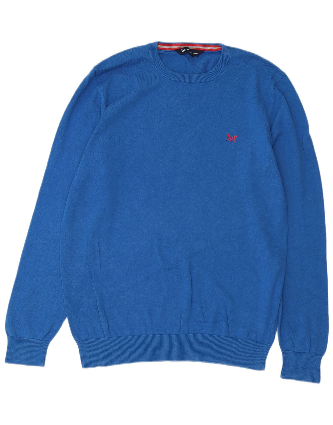 CREW CLOTHING Suéter masculino com gola redonda grande azul