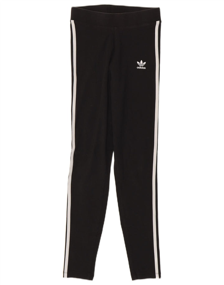 Leggings Adidas Femininas UK 8 Pequenas Algodão Preto