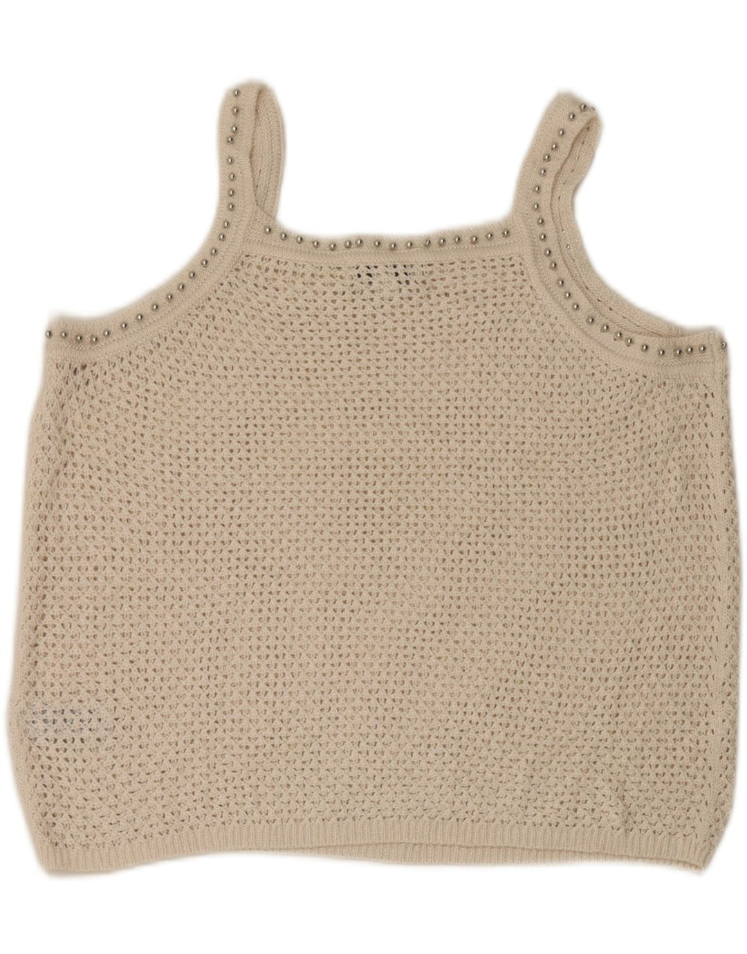 Top feminino de crochê Marks & Spencer UK 14 grande acrílico branco
