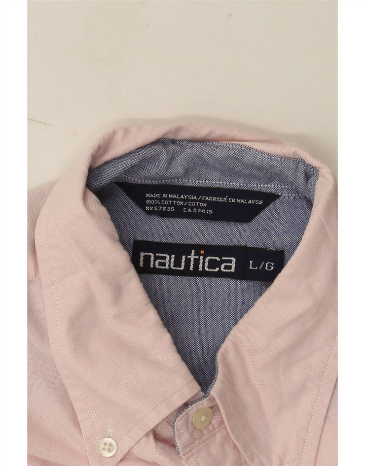 Camisa masculina Nautica grande algodão rosa
