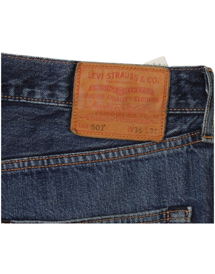 Levi's Masculino 501 Straight Jeans W36 L30 Azul Algodão