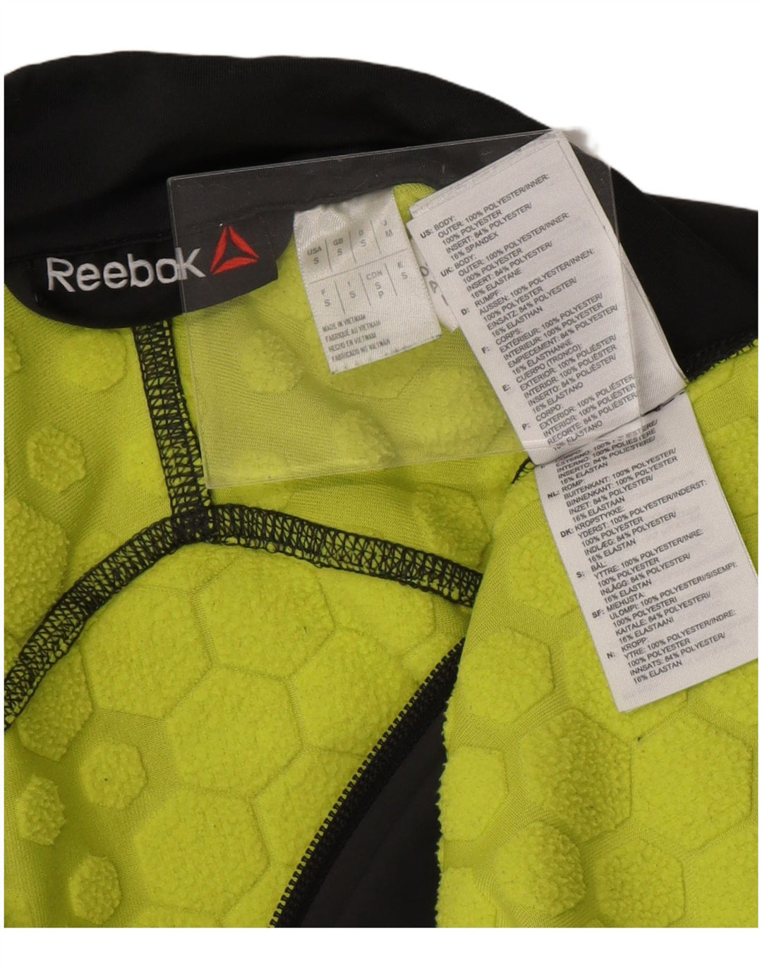 REEBOK Mens Graphic Zip Neck Pulôver Treino Top Pequeno Poliéster Cinza