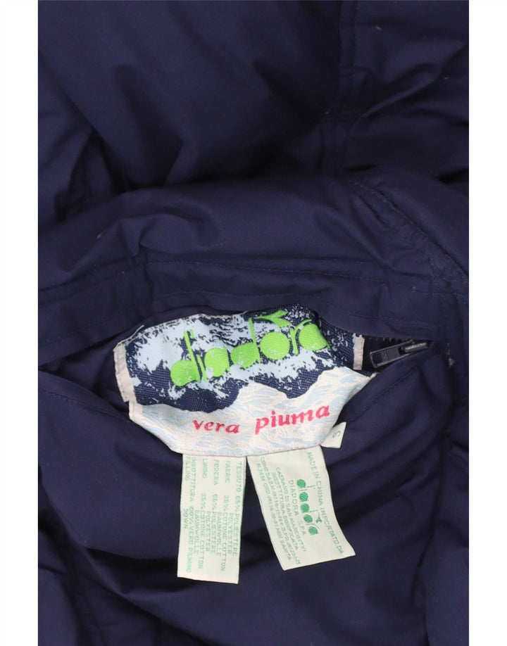 Jaqueta acolchoada reversível masculina Diadora UK 36 poliéster azul pequeno