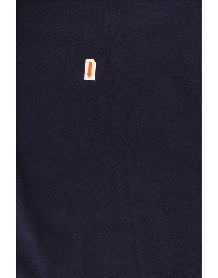 Suéter de lã masculino Kappa com zíper e gola grande azul marinho poliéster