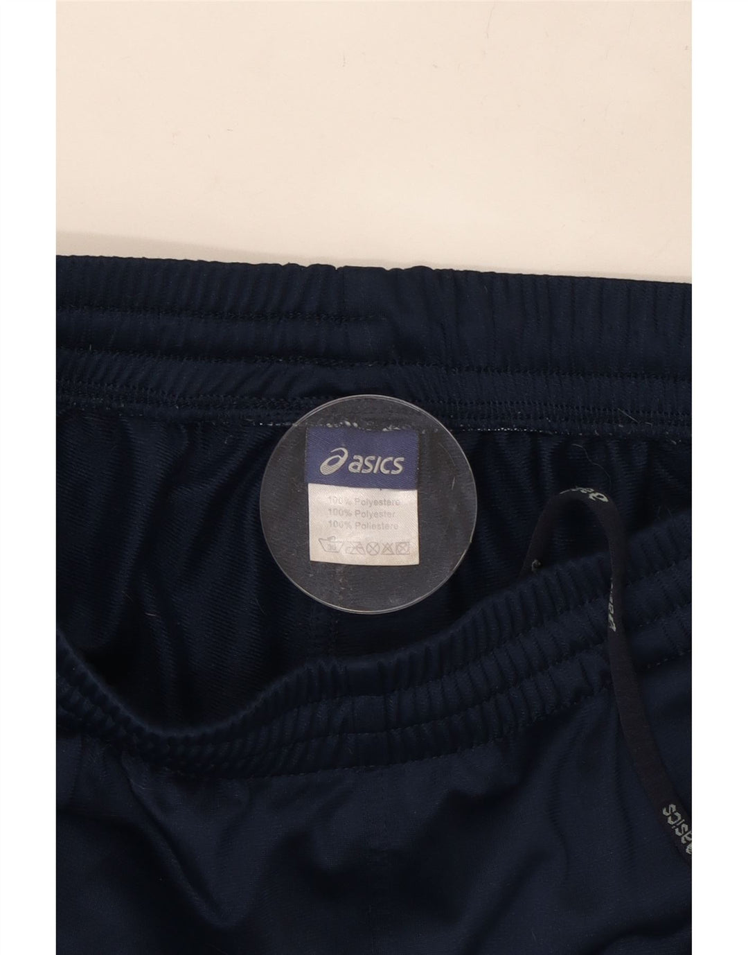 Calça de treino feminina ASICS UK 14 grande poliéster azul marinho