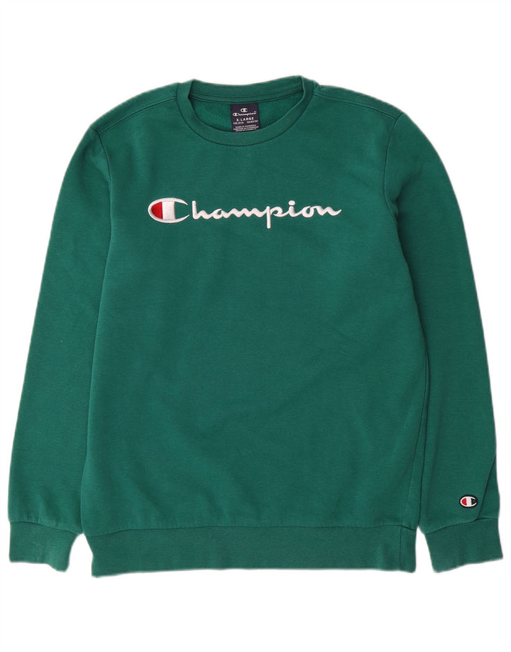 Jumper de moletom gráfico Champion Boys 13-14 anos XL verde