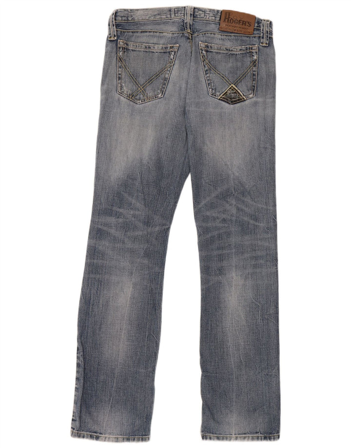 Calça jeans reta masculina Roy Rogers desgastada W31 L33 algodão azul