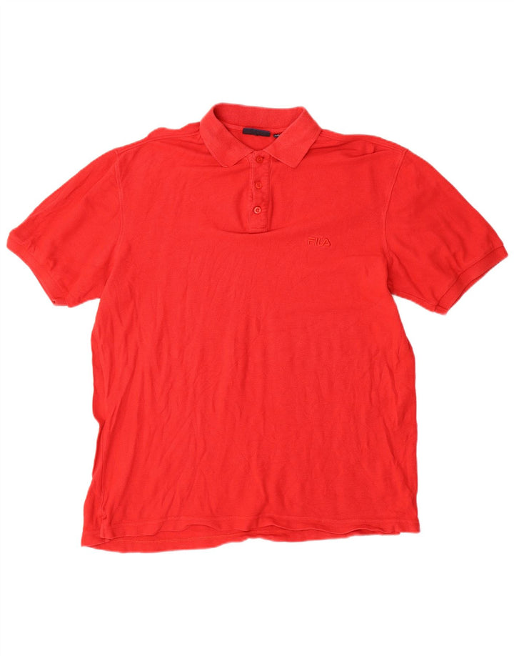 Camisa polo masculina FILA IT 52 grande algodão vermelho