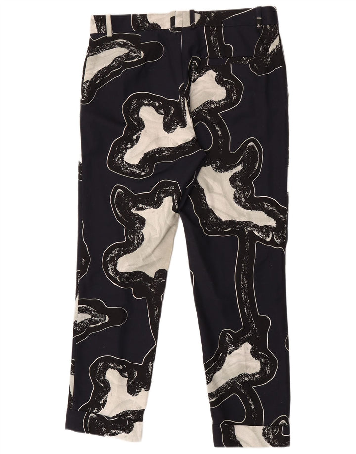 Calça Chino Feminina Cos Padrão Abstrato EU 40 Médio W34 L28 Azul Marinho