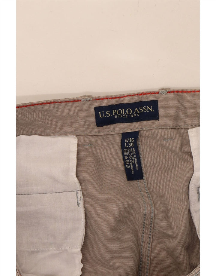 U.S. POLO ASSN. Mens Straight Casual Trousers W36 L30 Beige Cotton Vintage U.S. Polo Assn. and Second-Hand U.S. Polo Assn. from Messina Hembry 