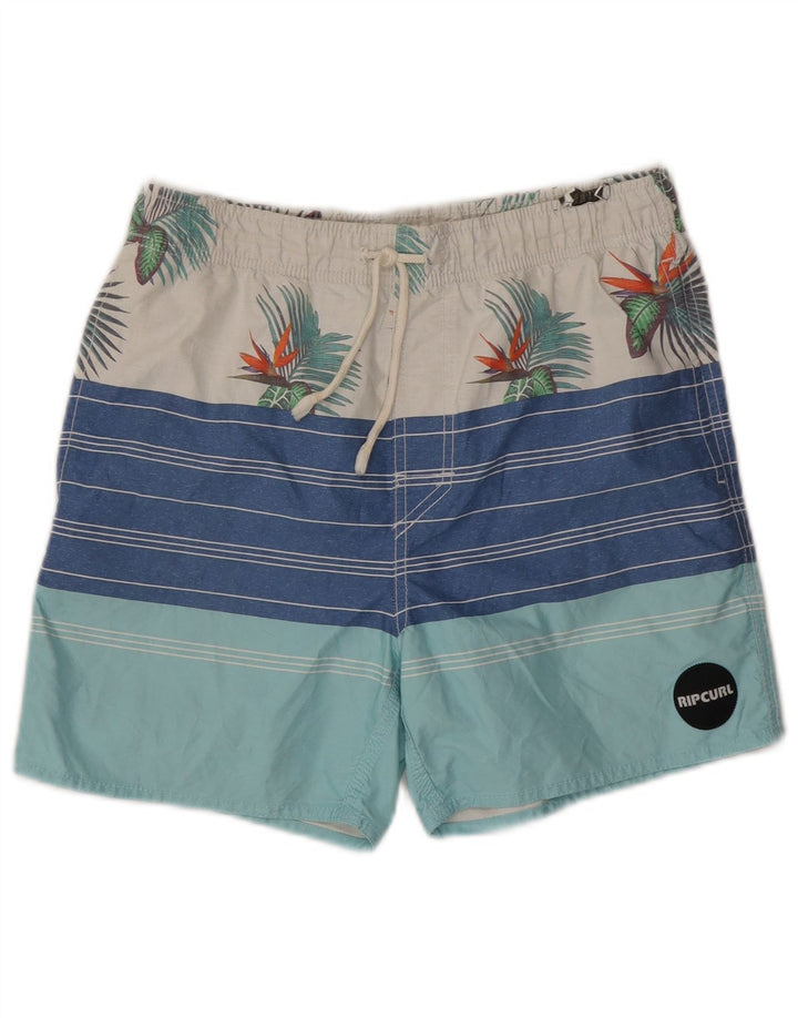 Shorts de natação masculino Rip Curl Graphic pequeno listrado multicolorido