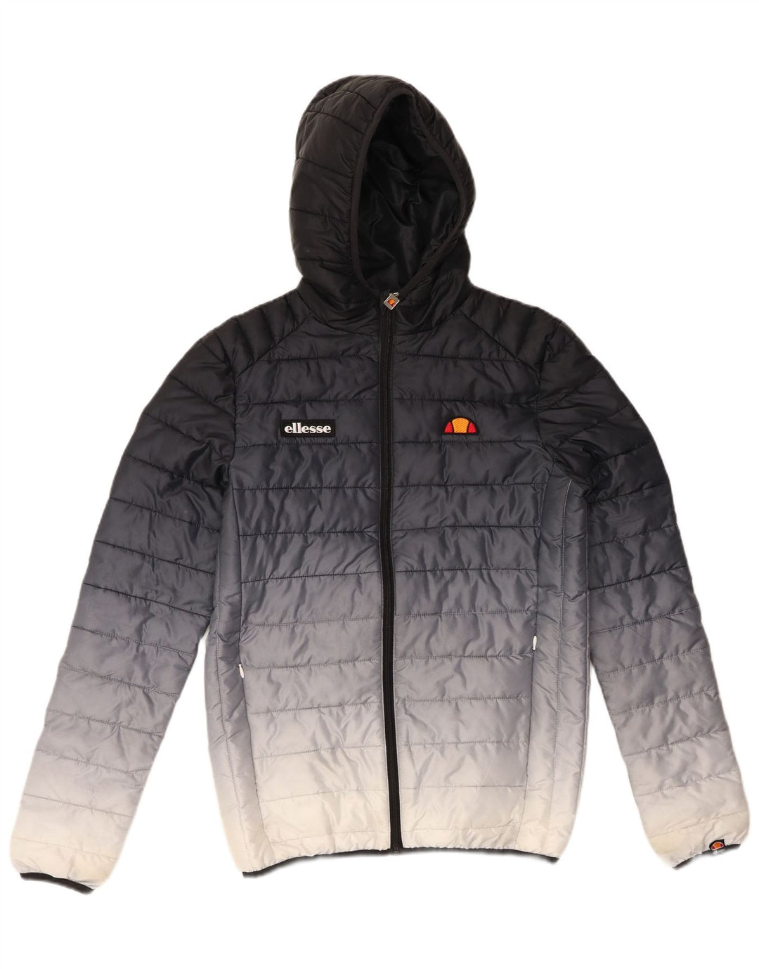 Jaqueta masculina acolchoada com capuz ELLESSE UK 34 XS azul marinho poliéster colorblock