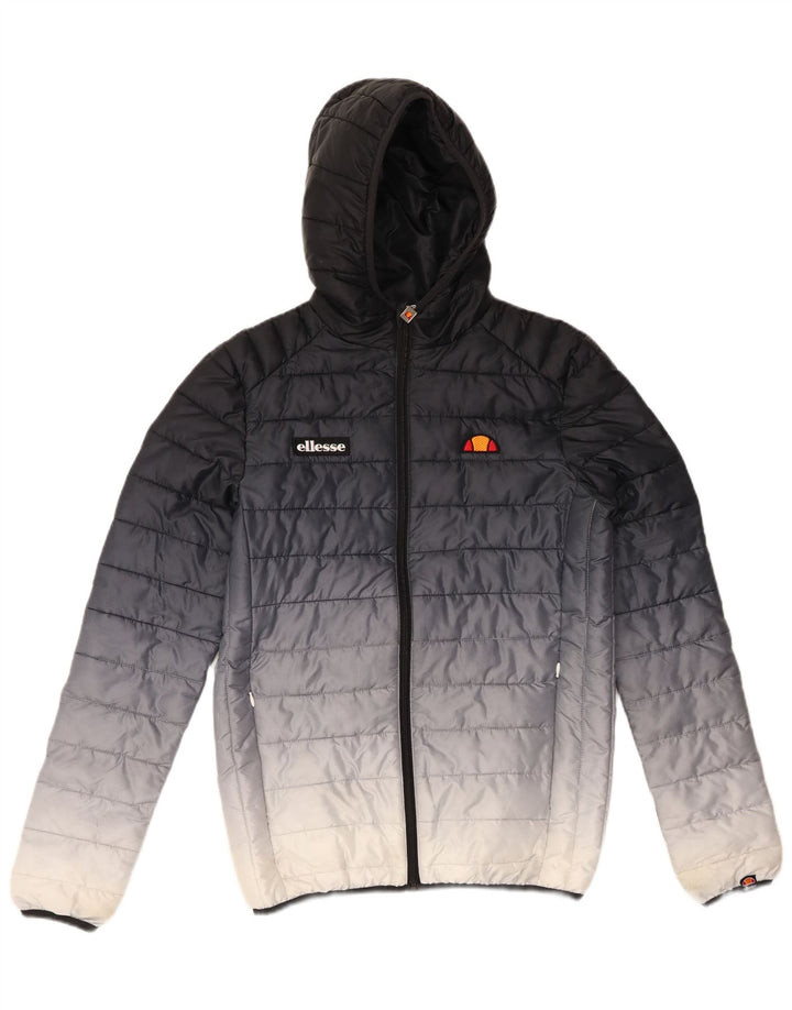 Jaqueta masculina acolchoada com capuz ELLESSE UK 34 XS azul marinho poliéster colorblock