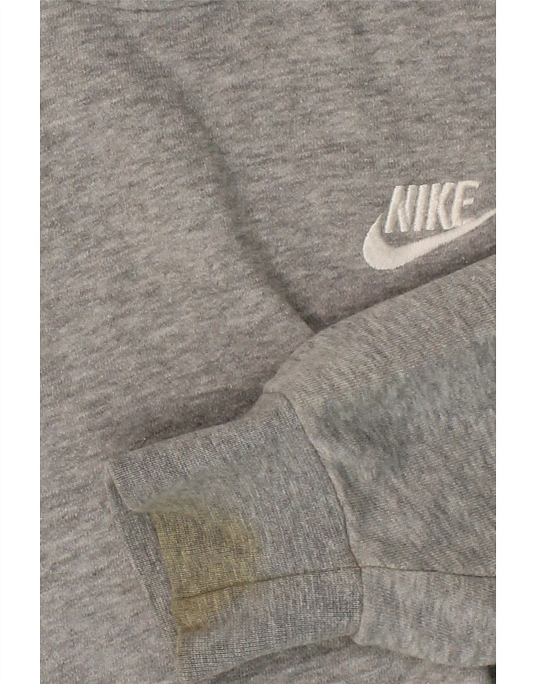 NIKE Womens Oversized Crop Sweatshirt Jumper UK 6 XS Grey Cotton Vintage Nike and Second-Hand Nike from Messina Hembry 