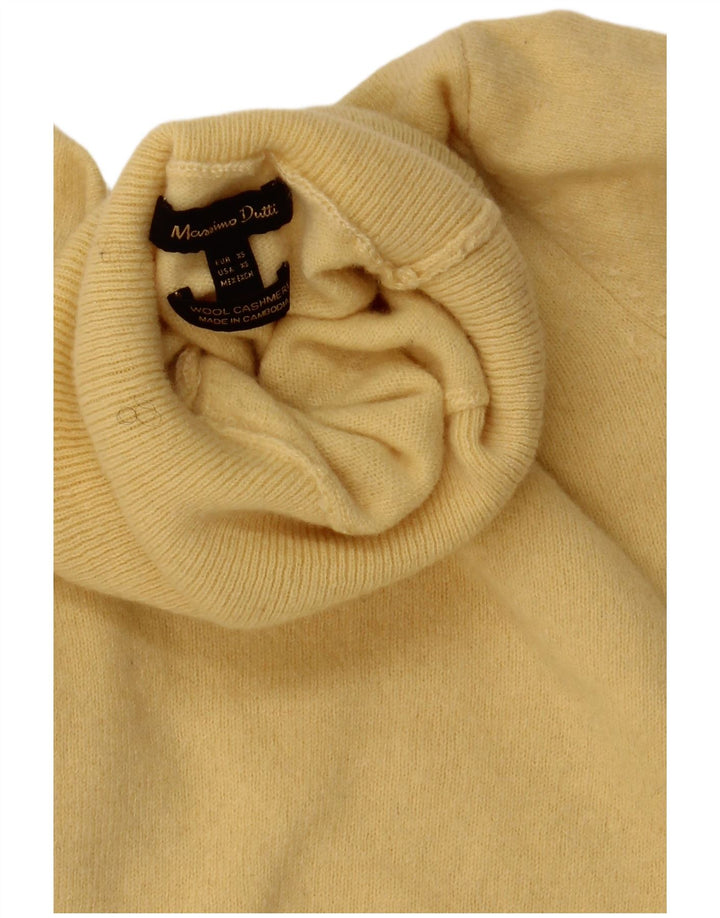 Suéter feminino Massimo Dutti com gola redonda Reino Unido 6 XS lã amarela