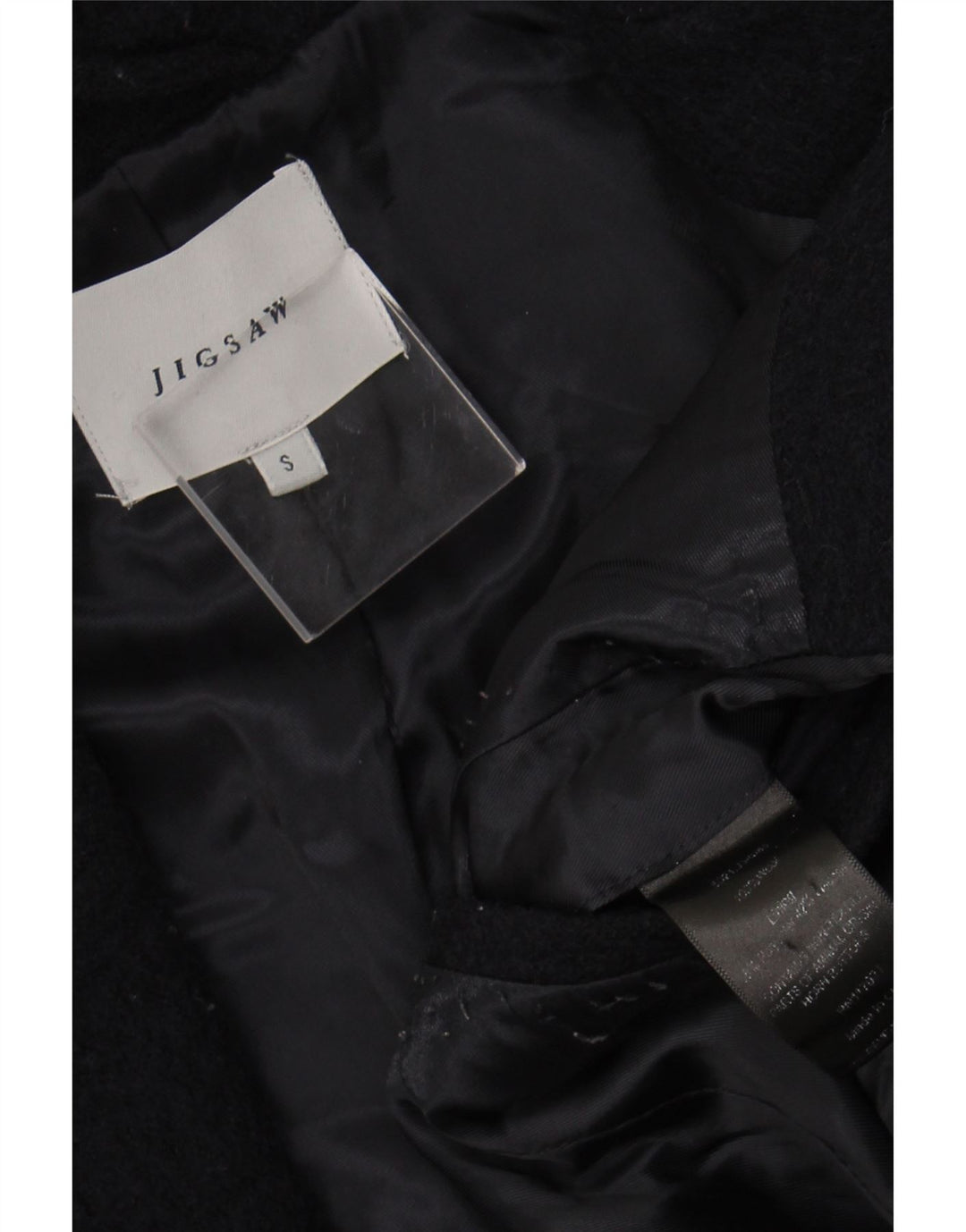 JIGSAW Mens Overcoat UK 36 Small Navy Blue Wool