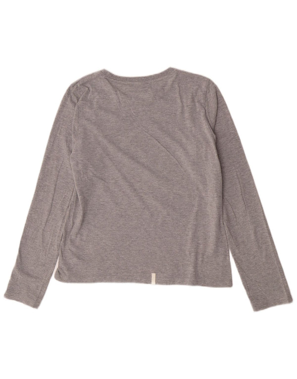 Puma Mulher Graphic Top Manga Longa UK 14 Grande Cinza