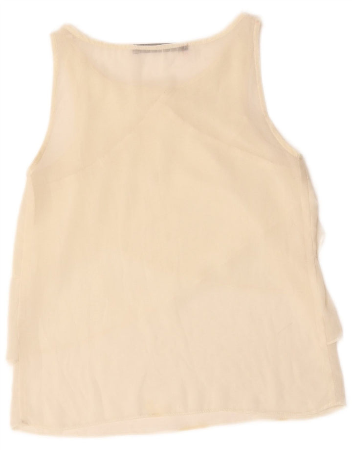 Blusa feminina sem mangas ZARA UK 10 pequena off white