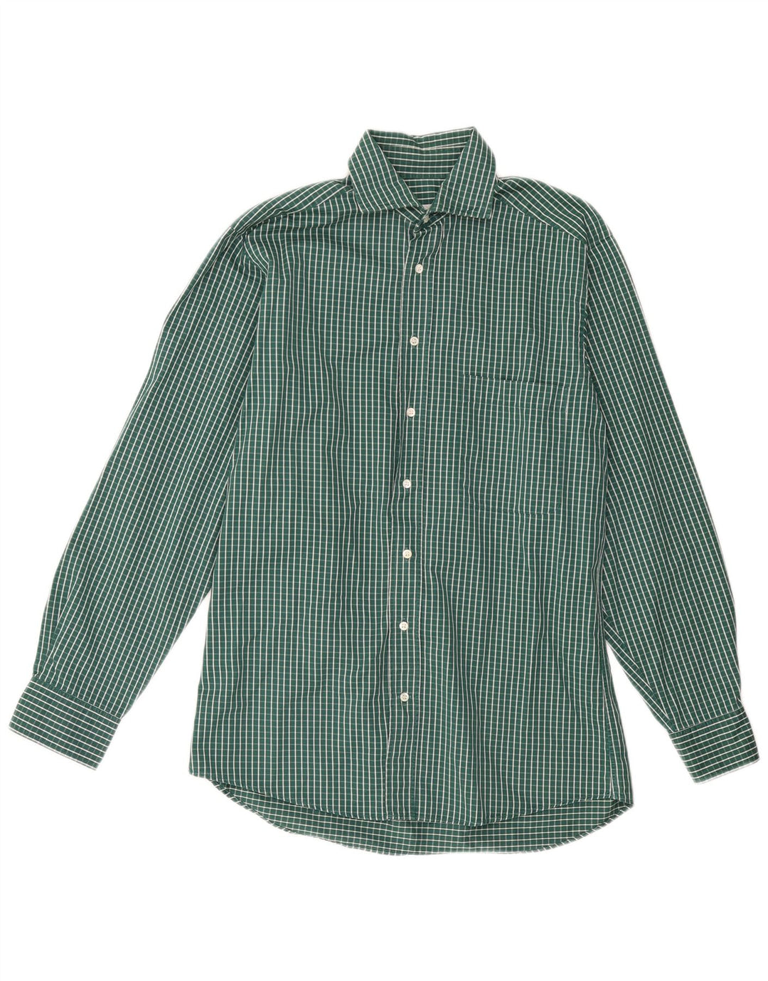 Camisa masculina HUGO BOSS tamanho 38 algodão guingão verde médio