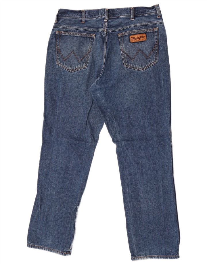 Wrangler Masculino Texas Straight Jeans W38 L32 Azul Algodão
