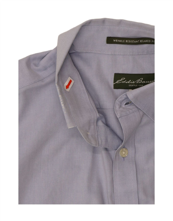 EDDIE BAUER Camisa masculina de ajuste relaxado grande algodão azul