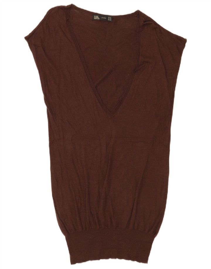 Zara Regata feminina com palangre e colete médio marrom rayon