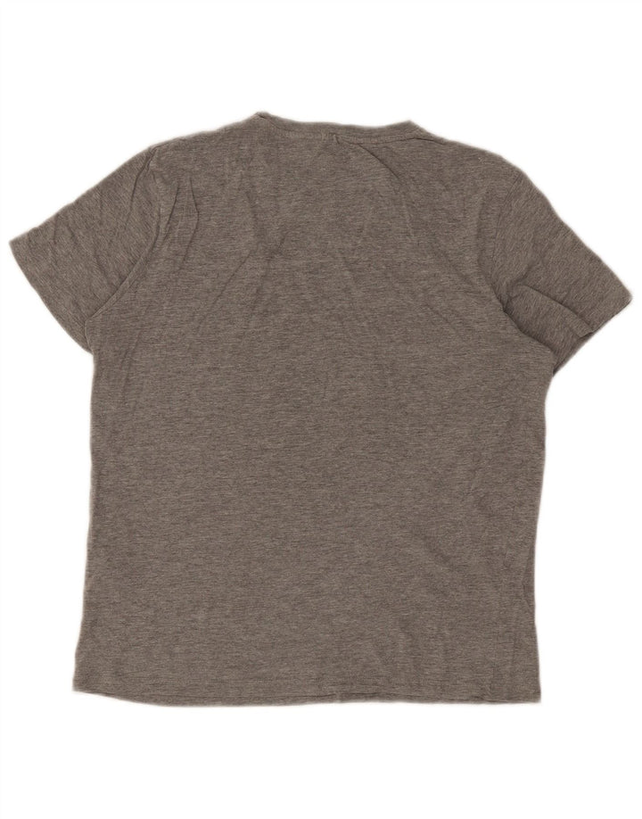 Camiseta gráfica masculina Jack & Jones algodão cinza médio