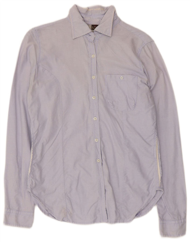 Camisa feminina Napapijri UK 10 algodão azul pequeno