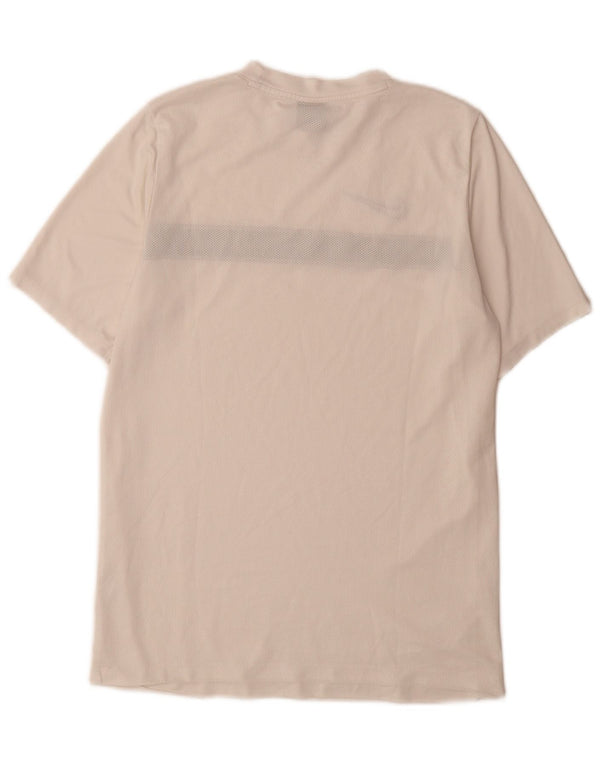 Camiseta masculina Nike Dri Fit Top médio branco colorblock poliéster