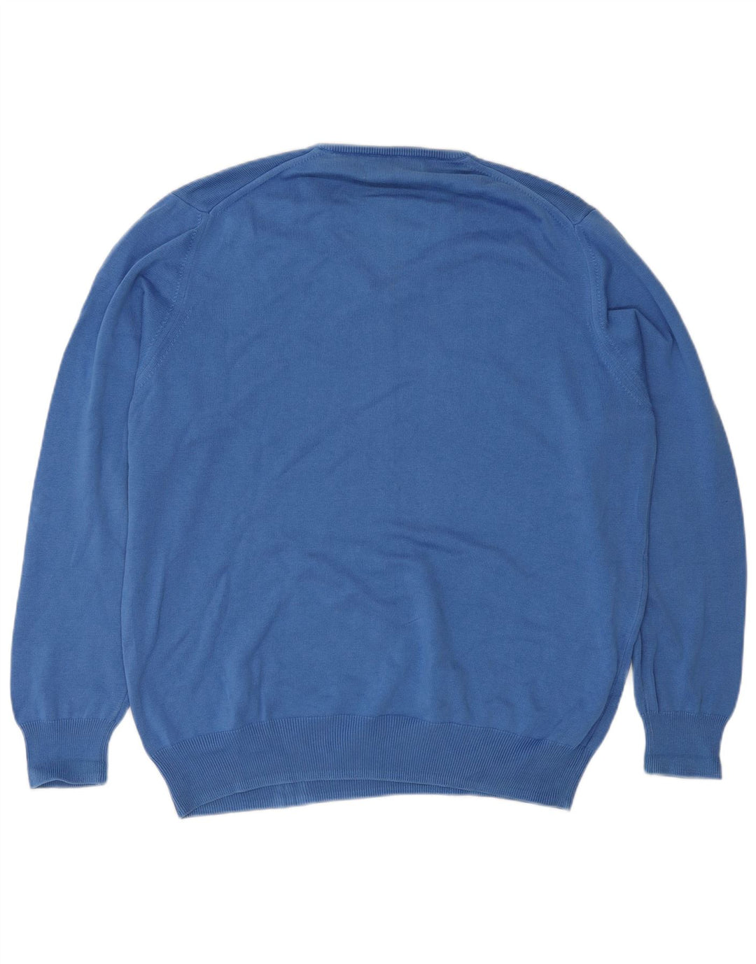 Zara Suéter masculino com decote em V grande azul