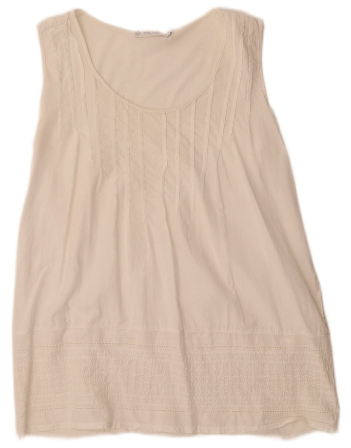 Blusa feminina sem mangas North Sails UK 10 pequena branca