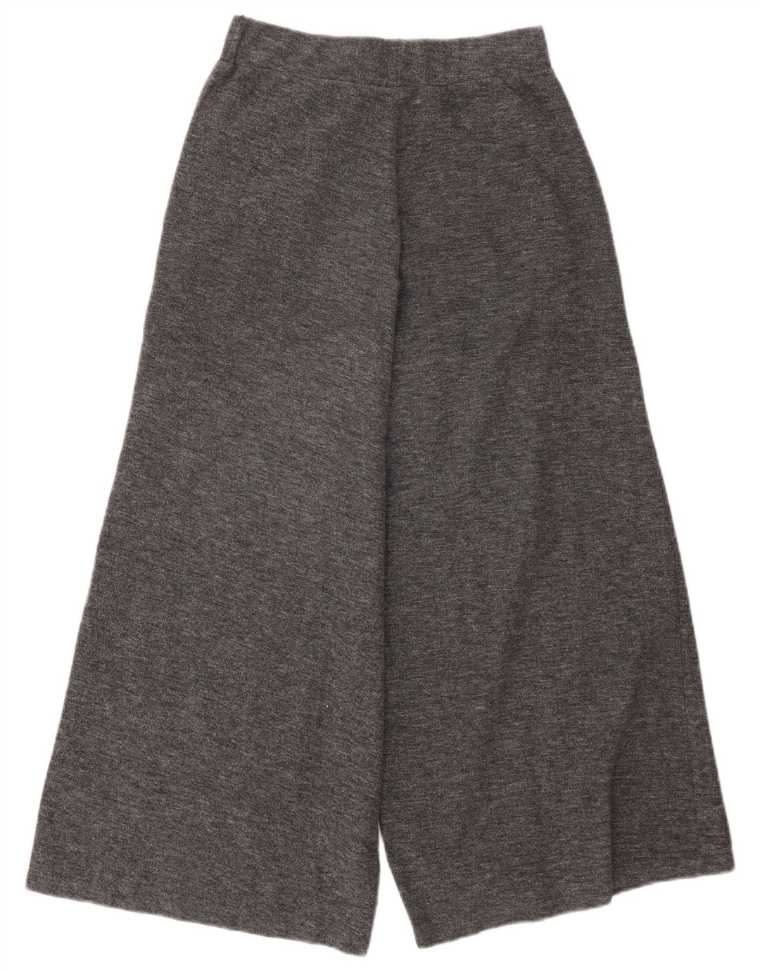 Calça feminina Zara com perna larga cortada pequena W26 L24 cinza poliéster