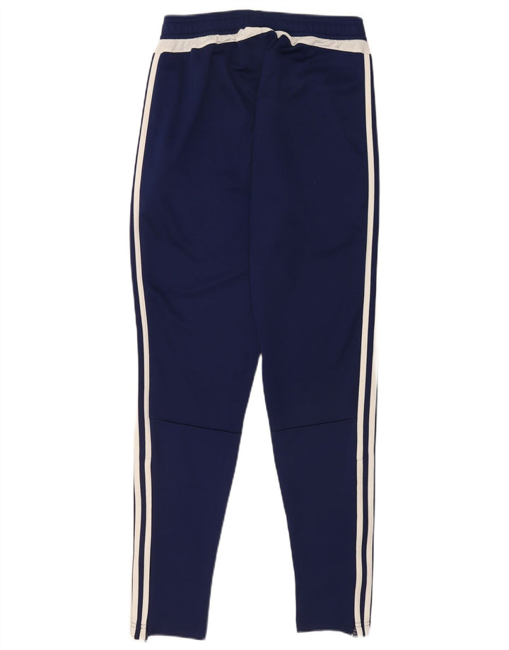 Calça de treino masculina Adidas pequena azul marinho poliéster esportiva