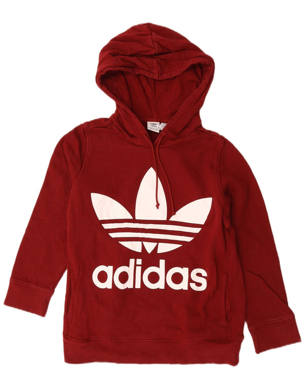 Jumper com capuz gráfico feminino Adidas UK 14 grande algodão vermelho