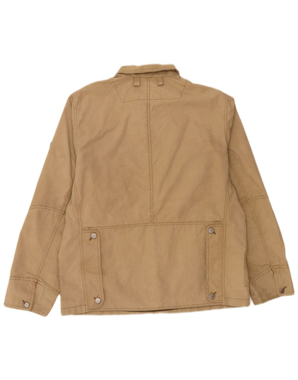 Jaqueta utilitária masculina Braddock UK 40 grande algodão bege