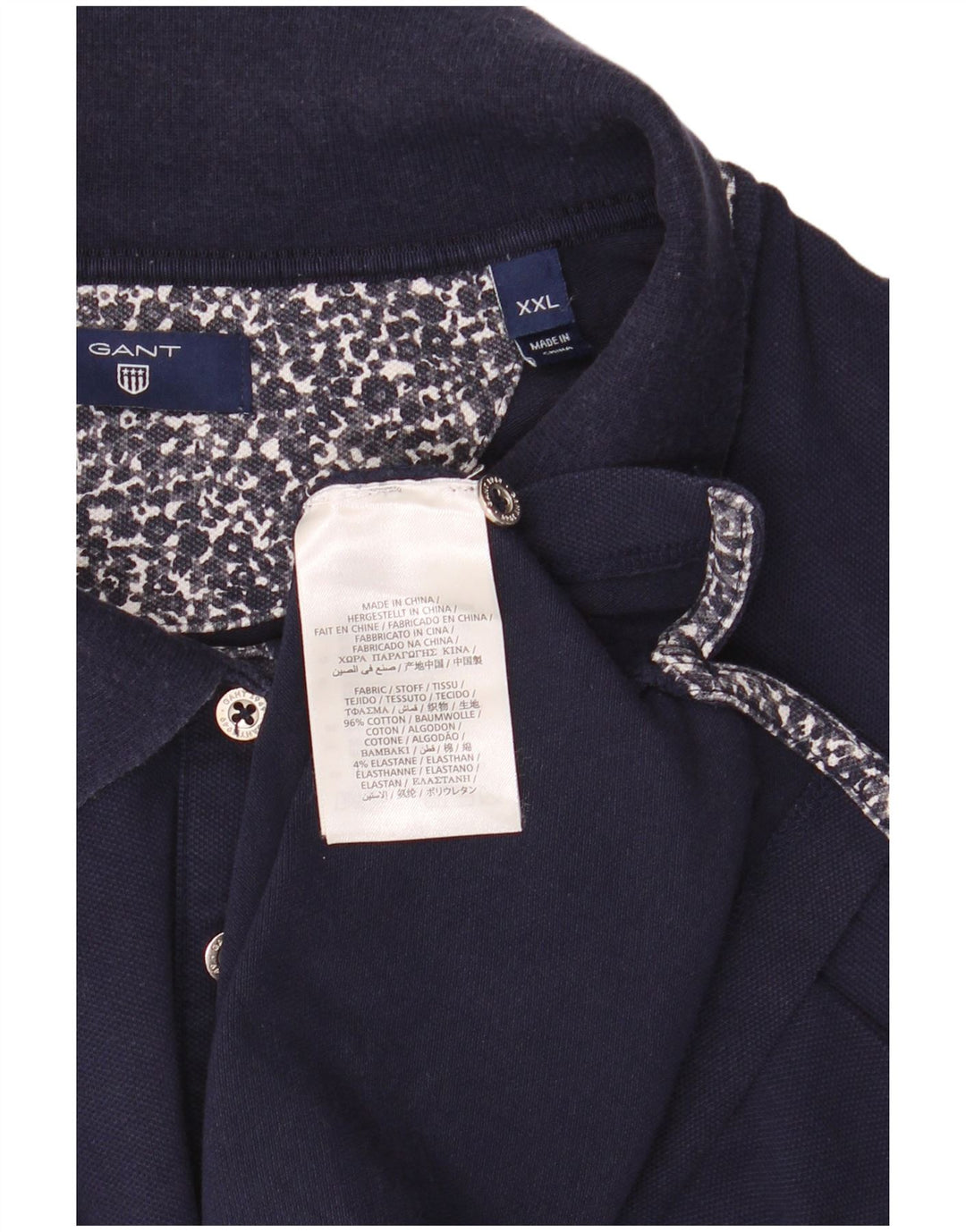 Pólo feminino Gant 2XL algodão azul marinho
