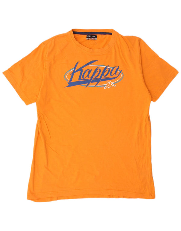 Kappa Mens Graphic T-Shirt Top Large Orange Cotton
