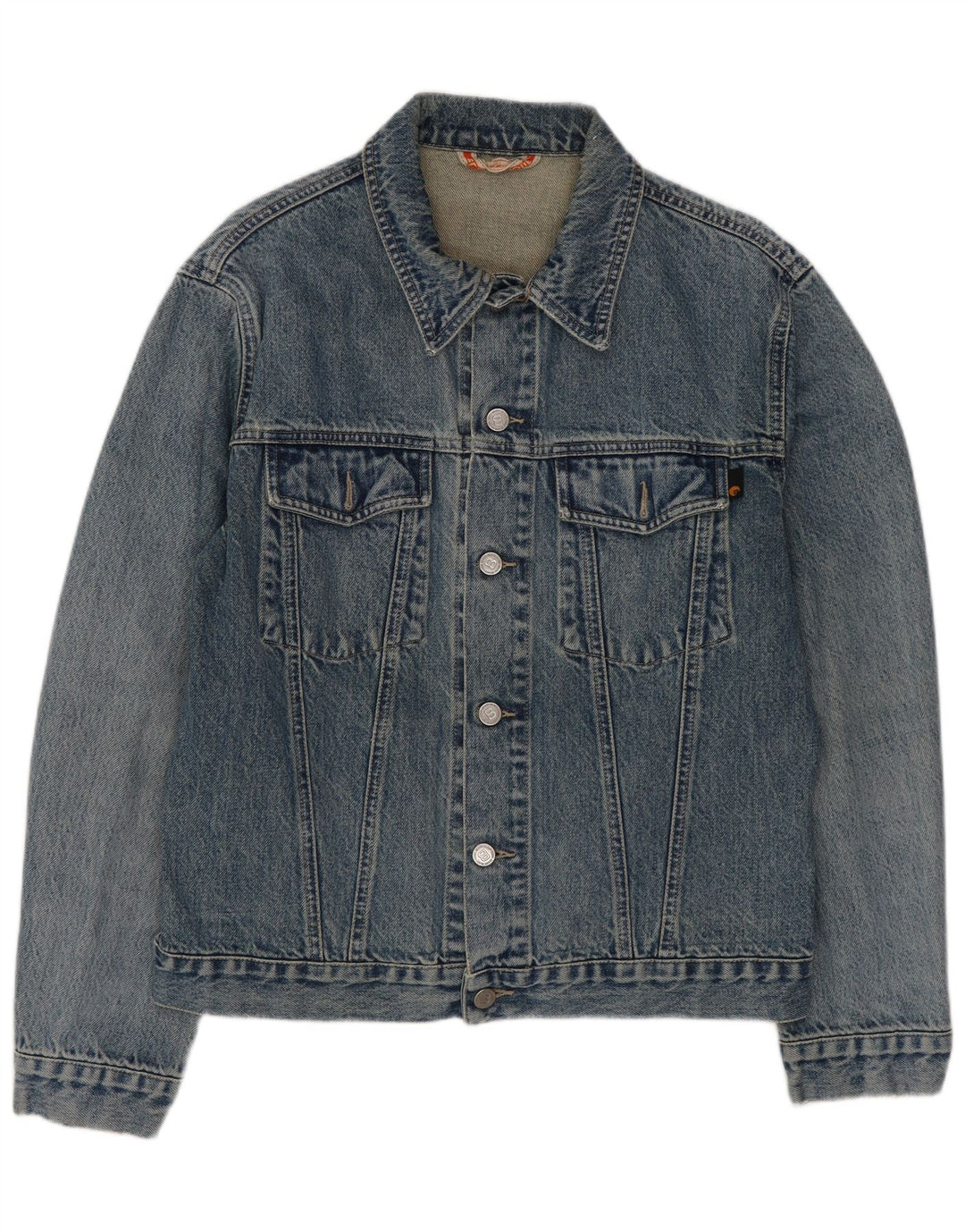 Jaqueta jeans masculina vintage UK 36 algodão azul pequeno