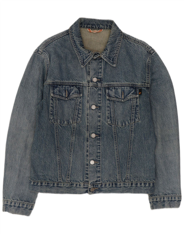 Jaqueta jeans masculina vintage UK 36 algodão azul pequeno