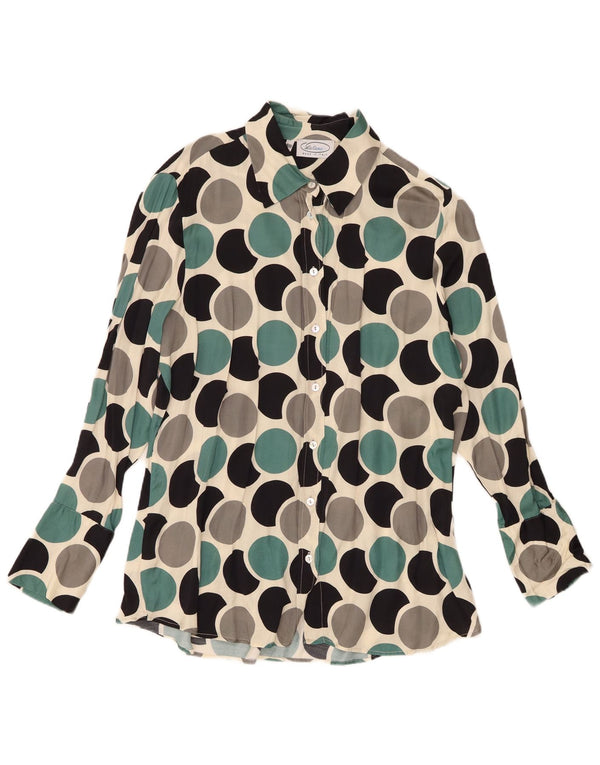 Blusa feminina vintage IT 48 XL multicolorida geométrica