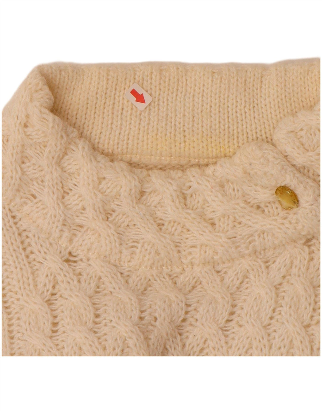 Suéter feminino VINTAGE com gola tartaruga Reino Unido 16 grande off white