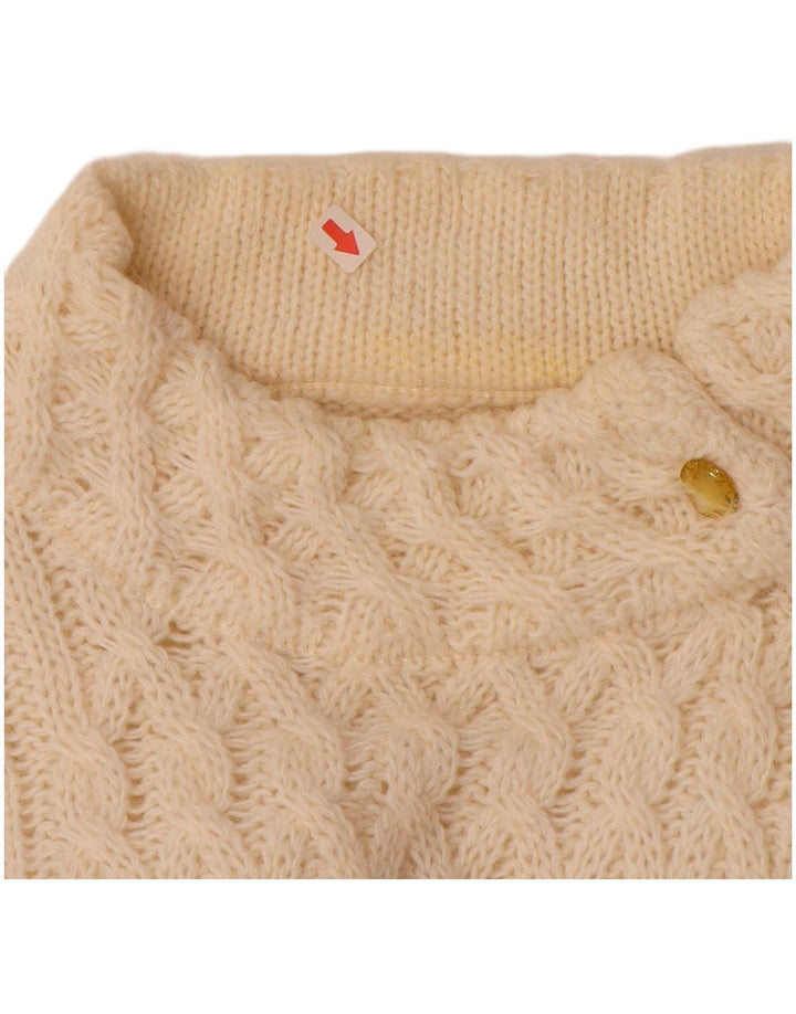 Suéter feminino VINTAGE com gola tartaruga Reino Unido 16 grande off white